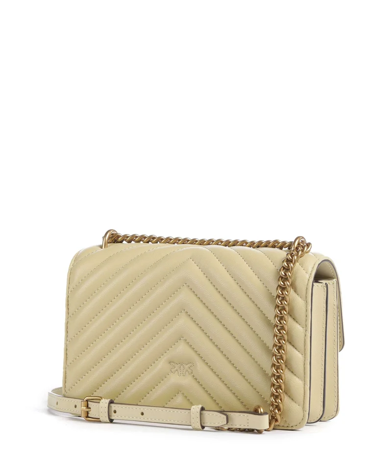 Pinko Love One Mini Sac porté épaule giallo vaniglia/antique gold