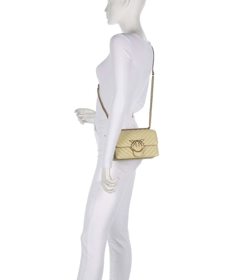 Pinko Love One Mini Sac porté épaule giallo vaniglia/antique gold