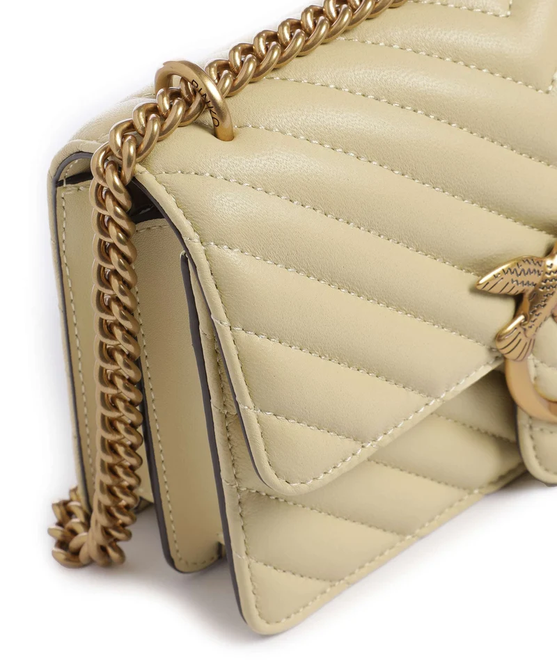 Pinko Love One Mini Sac porté épaule giallo vaniglia/antique gold