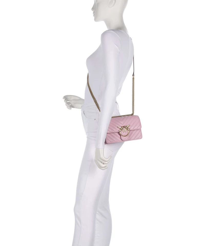 Pinko Love One Mini Sac porté épaule rosa chiaro/antique gold