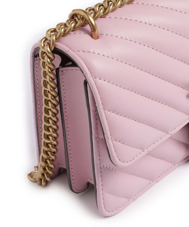 Pinko Love One Mini Sac porté épaule rosa chiaro/antique gold