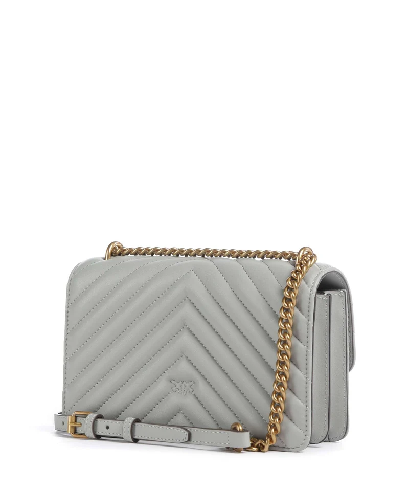 Pinko Love One Mini Sac porté épaule grigio perla/antique gold