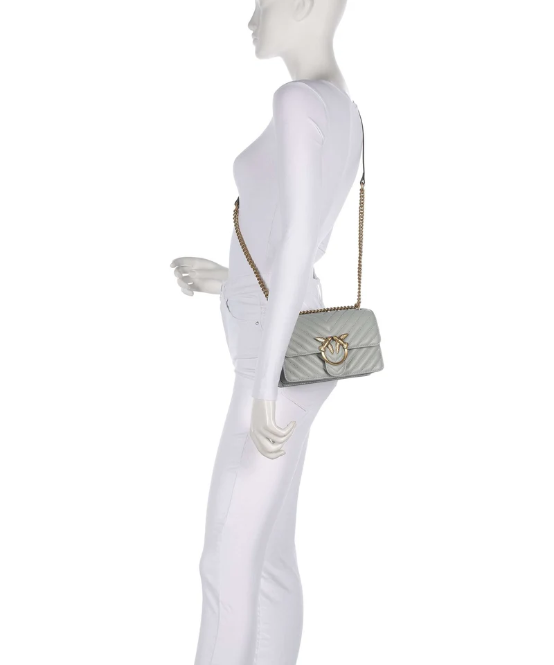 Pinko Love One Mini Sac porté épaule grigio perla/antique gold