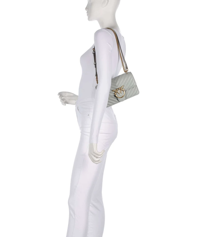 Pinko Love One Mini Sac porté épaule grigio perla/antique gold