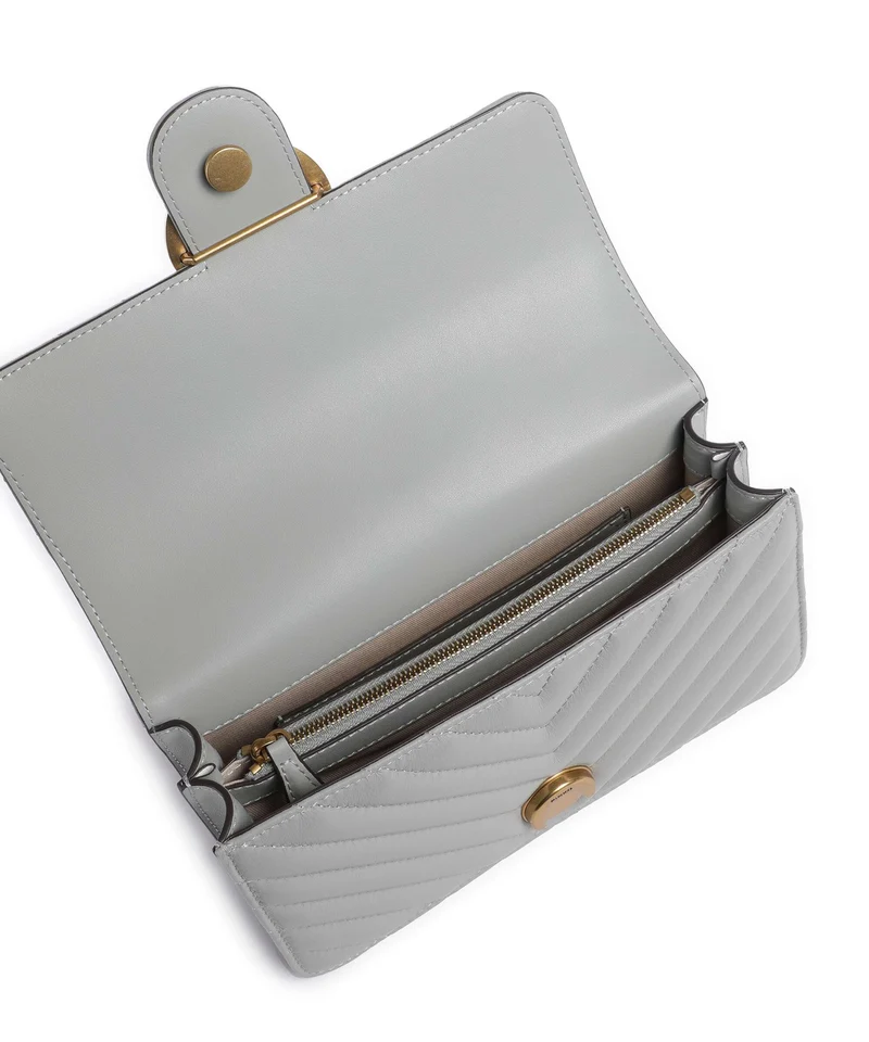 Pinko Love One Mini Sac porté épaule grigio perla/antique gold