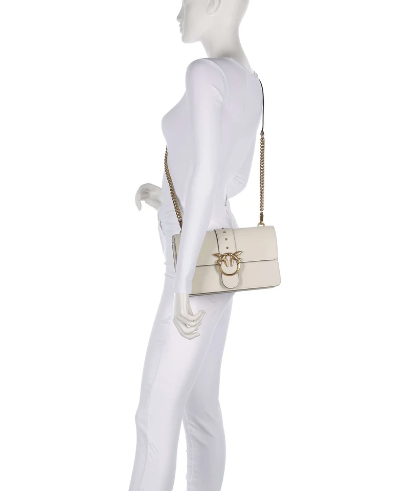 Pinko Love One Classic Sac bandoulière bianco seta/antique gold