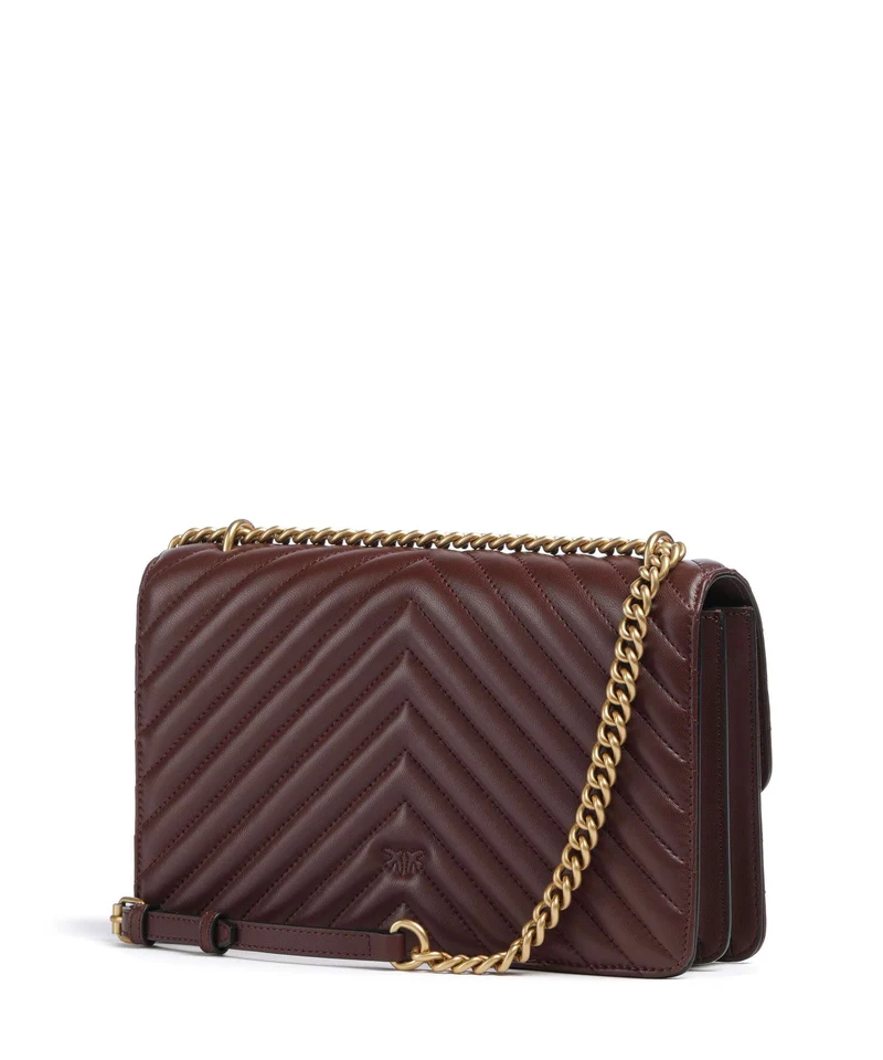 Pinko Love One Classic Sac porté épaule rosso vino/antique gold