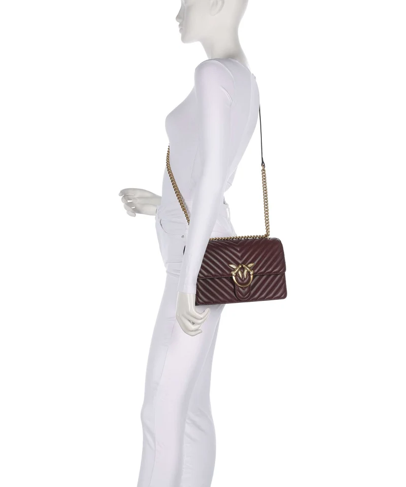 Pinko Love One Classic Sac porté épaule rosso vino/antique gold
