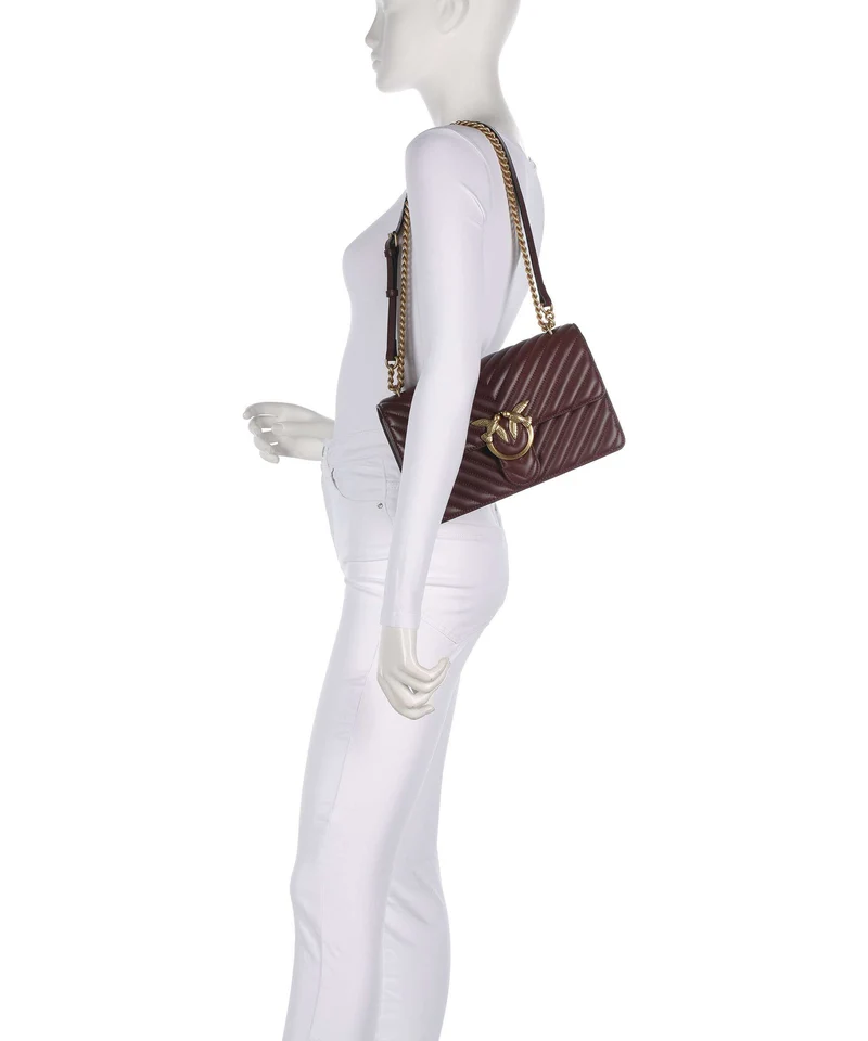 Pinko Love One Classic Sac porté épaule rosso vino/antique gold