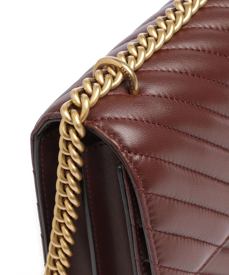 Pinko Love One Classic Sac porté épaule rosso vino/antique gold