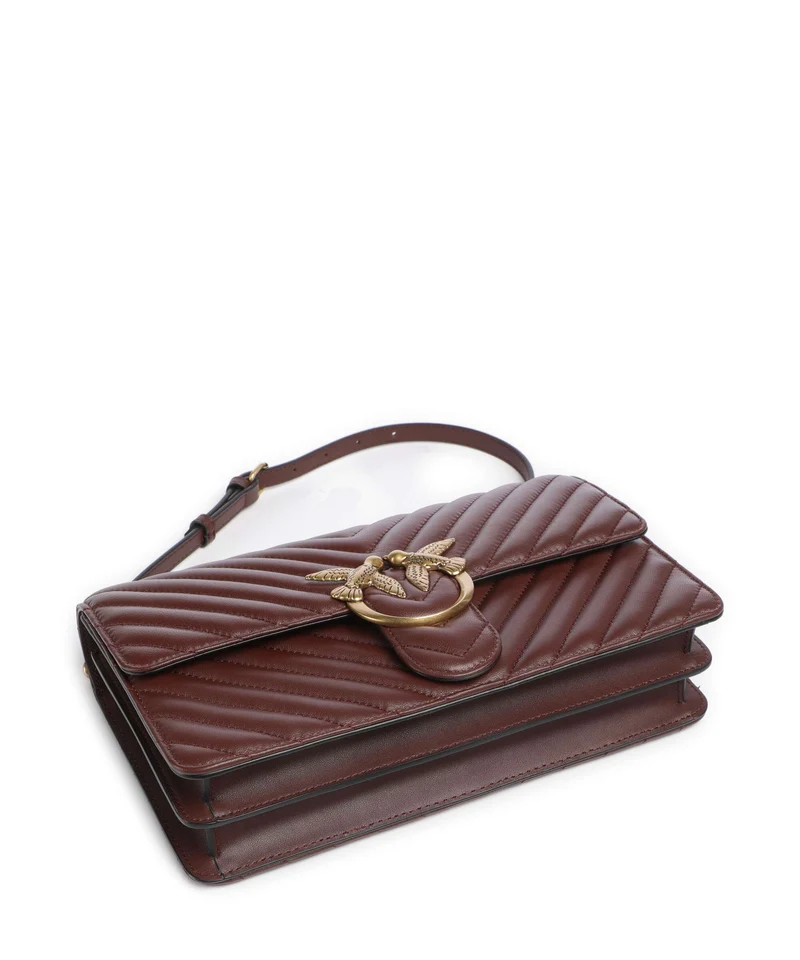 Pinko Love One Classic Sac porté épaule rosso vino/antique gold