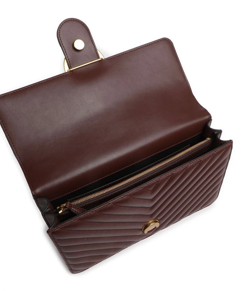 Pinko Love One Classic Sac porté épaule rosso vino/antique gold