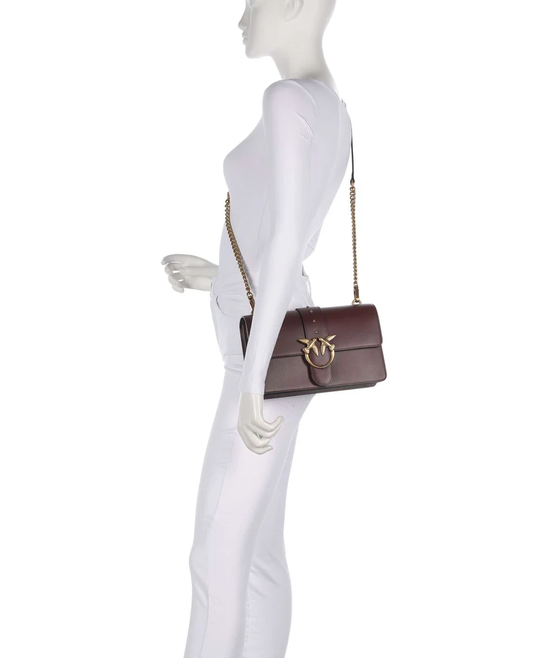 Pinko Love One Classic Sac bandoulière rosso vino/antique gold