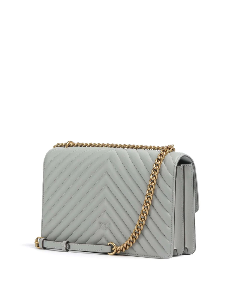 Pinko Love One Classic Sac porté épaule grigio perla/antique gold