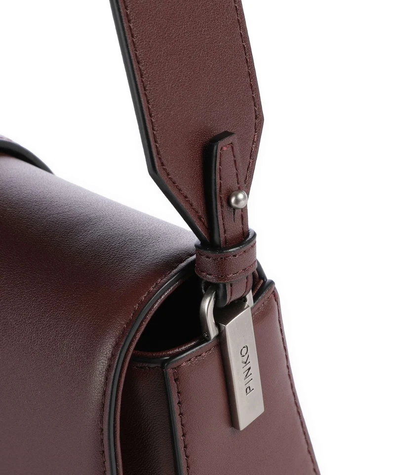 Pinko Love One Mini Slouchy Sac porté épaule burgundy wine/old silver