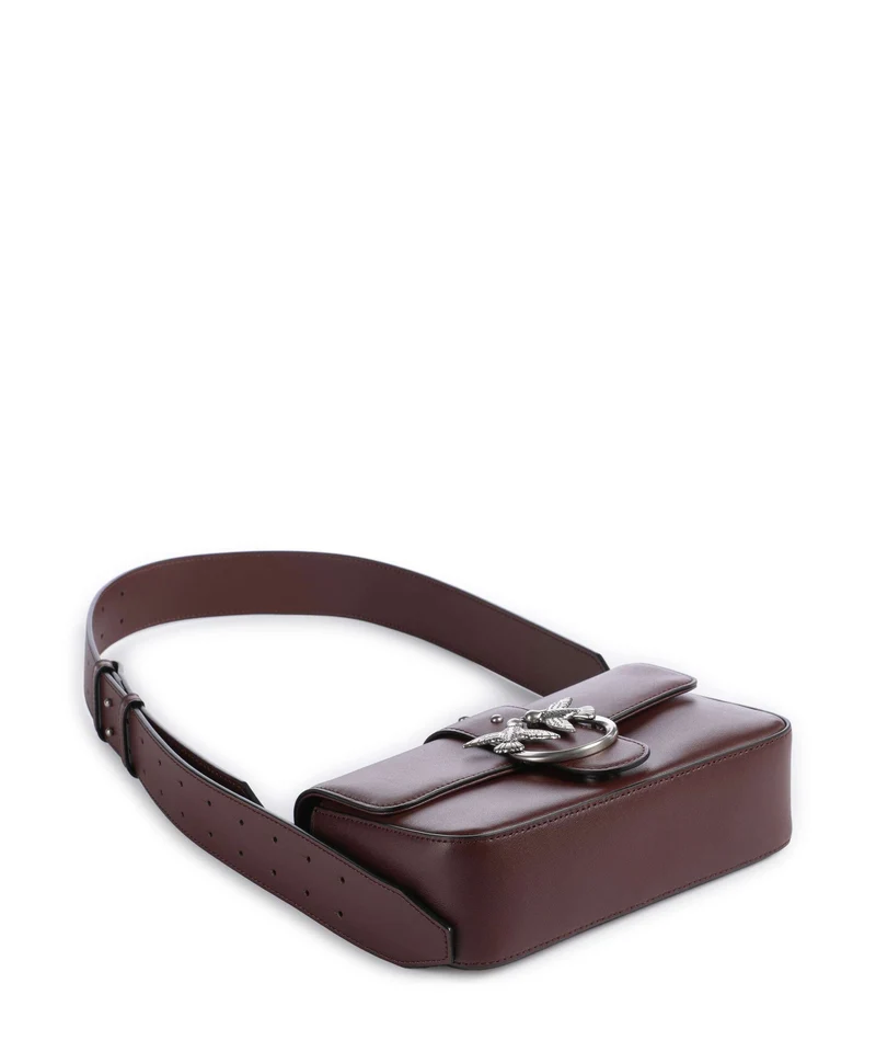 Pinko Love One Mini Slouchy Sac porté épaule burgundy wine/old silver