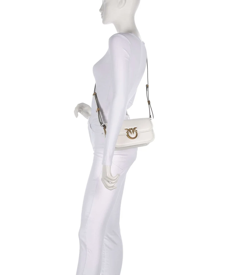 Pinko Love Box Horizontal Sac porté épaule bianco nembo/antique gold