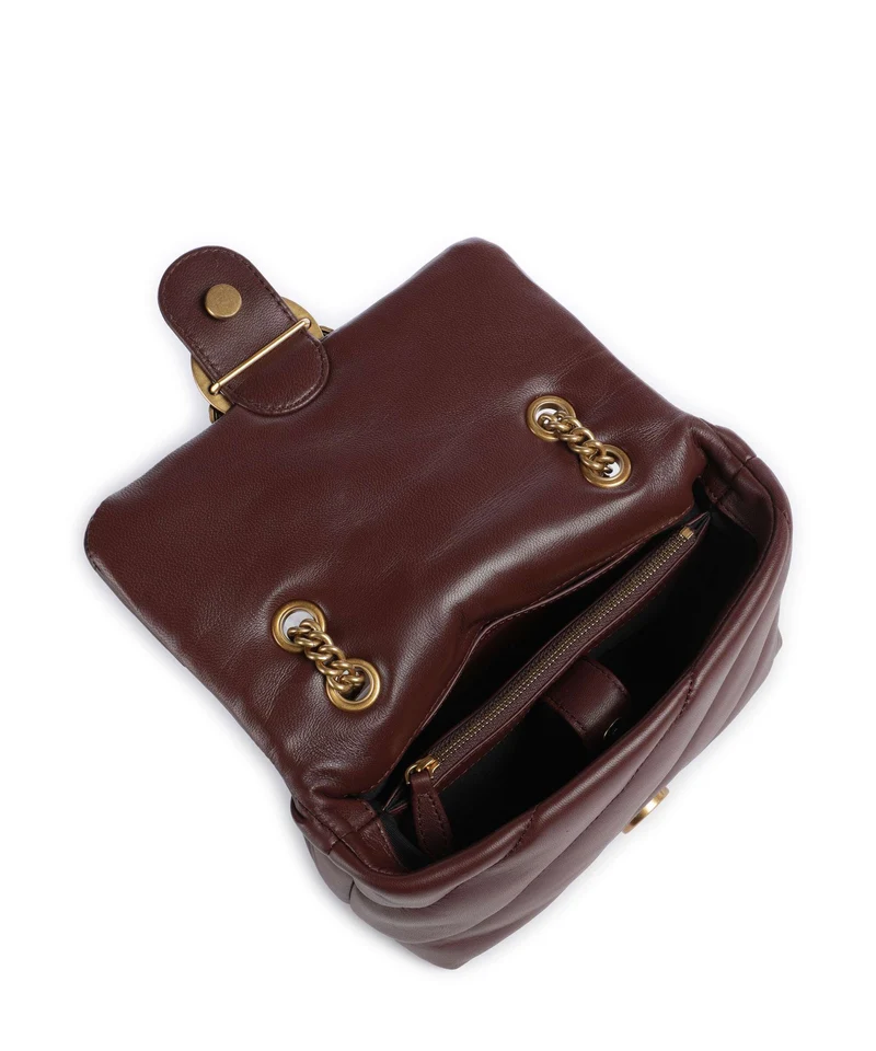 Pinko Love Puff Mini Sac porté épaule burgundy wine/antique gold