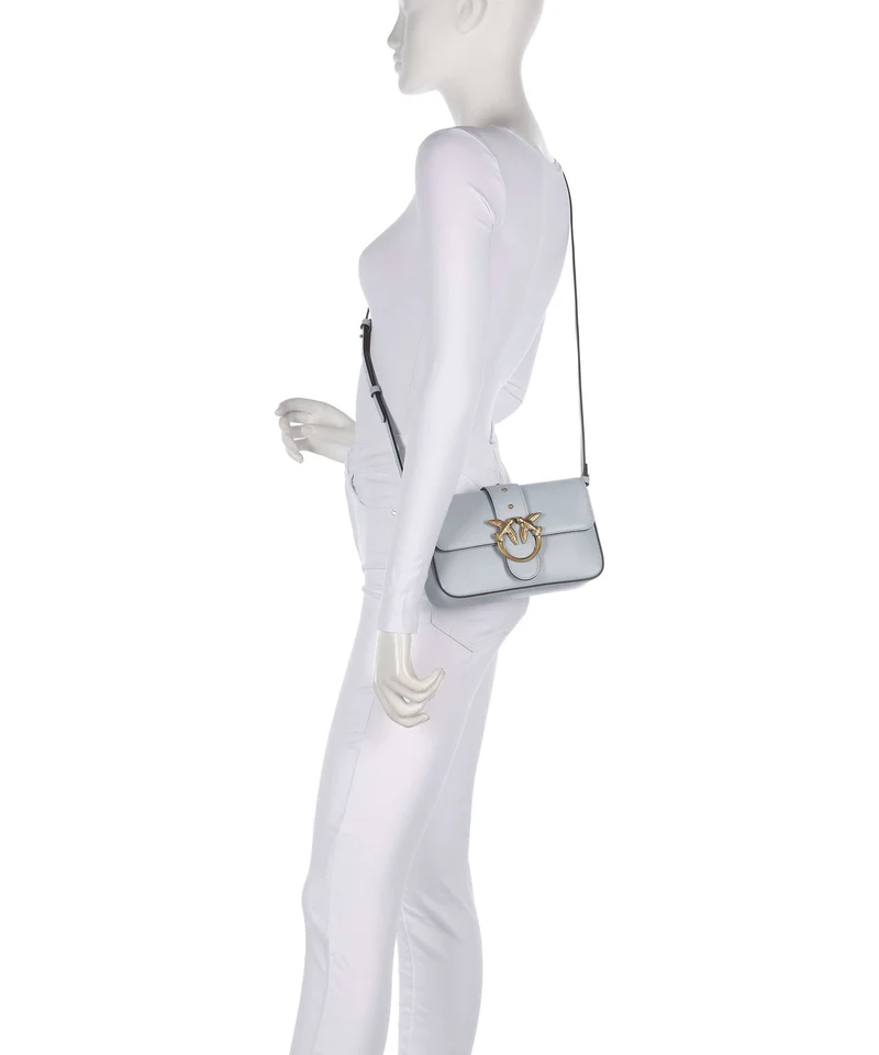 Pinko Love One Mini Slouchy Sac porté épaule azzurro celeste/antique gold