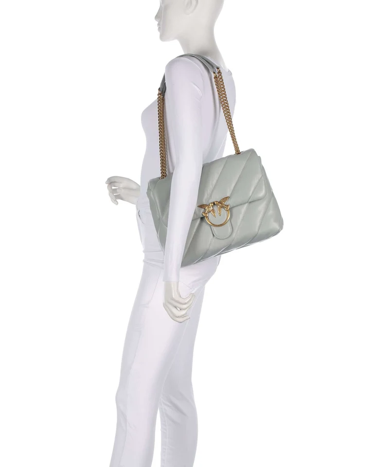 Pinko Love Puff Big Sac porté épaule grigio perla/antique gold