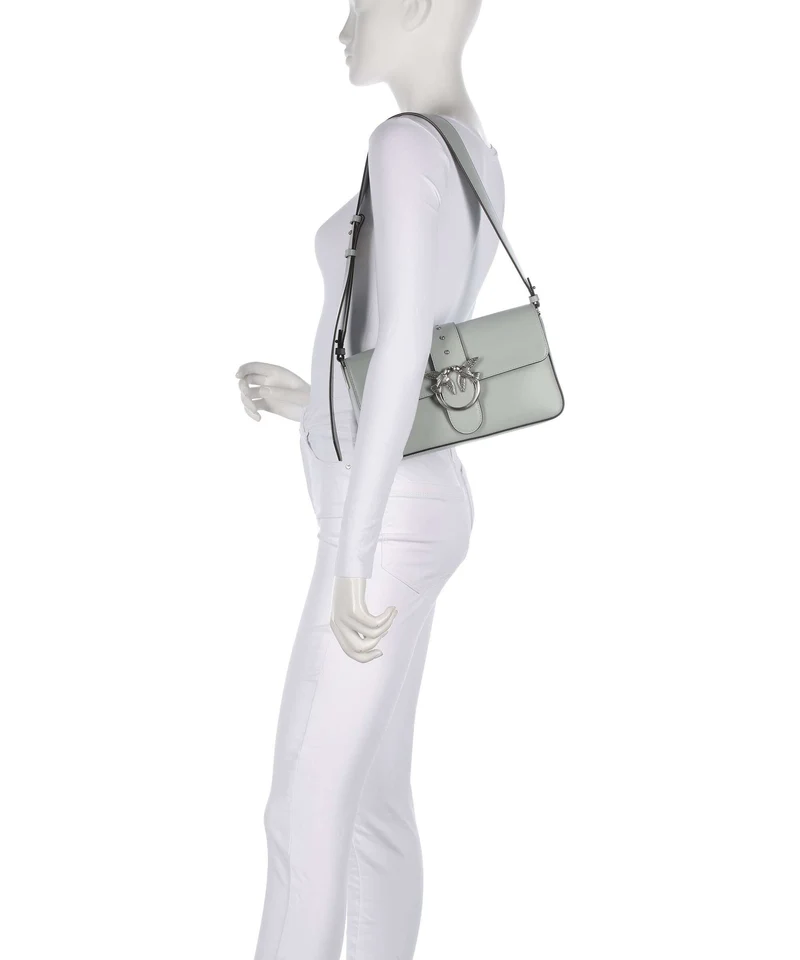 Pinko Love One Classic Slouchy Sac porté épaule grigio perla/old silver