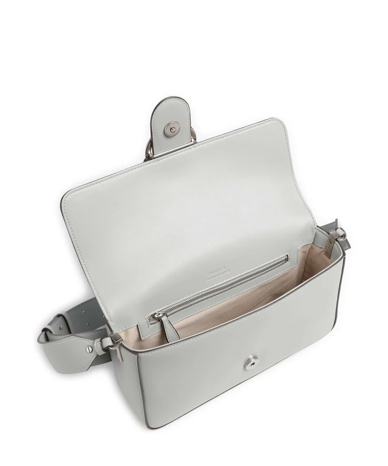 Pinko Love One Classic Slouchy Sac porté épaule grigio perla/old silver