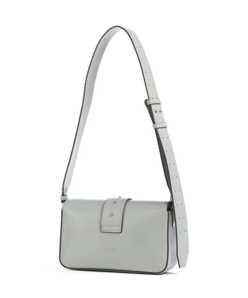 Pinko Love One Mini Slouchy Sac porté épaule grigio perla/old silver