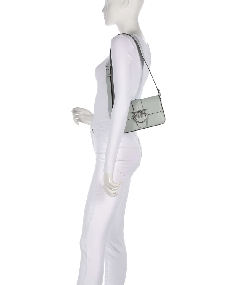 Pinko Love One Mini Slouchy Sac porté épaule grigio perla/old silver