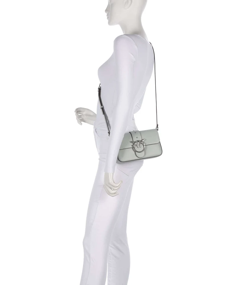 Pinko Love One Mini Slouchy Sac porté épaule grigio perla/old silver