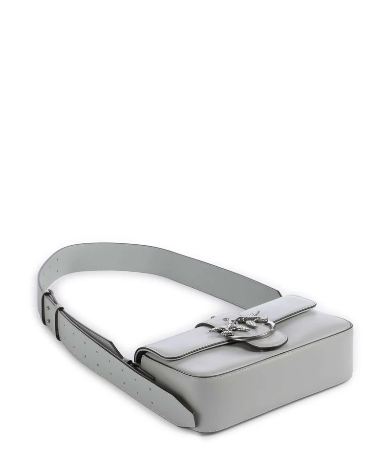 Pinko Love One Mini Slouchy Sac porté épaule grigio perla/old silver