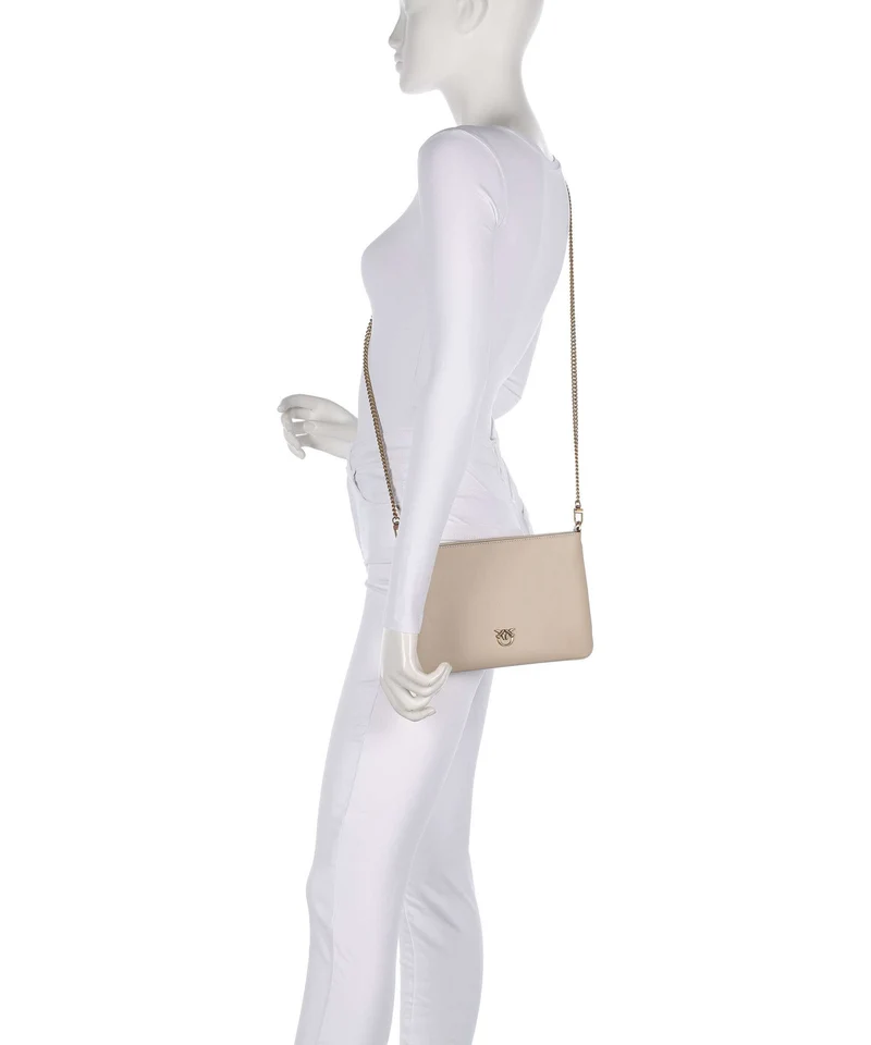 Pinko Flat Classic Sac bandoulière beige/grigio fumo/antique gold
