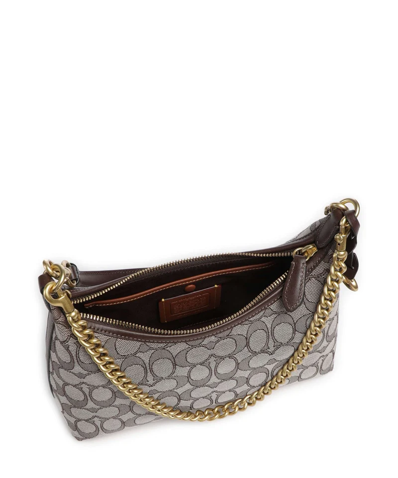 Coach Juliet Signature Jacquard 25 Sac porté épaule oak maple
