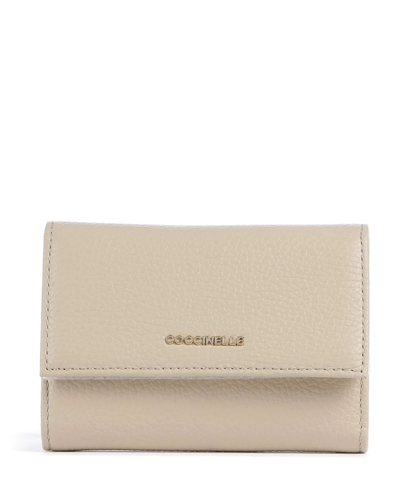 Coccinelle Metallic Soft Portefeuille sandshell