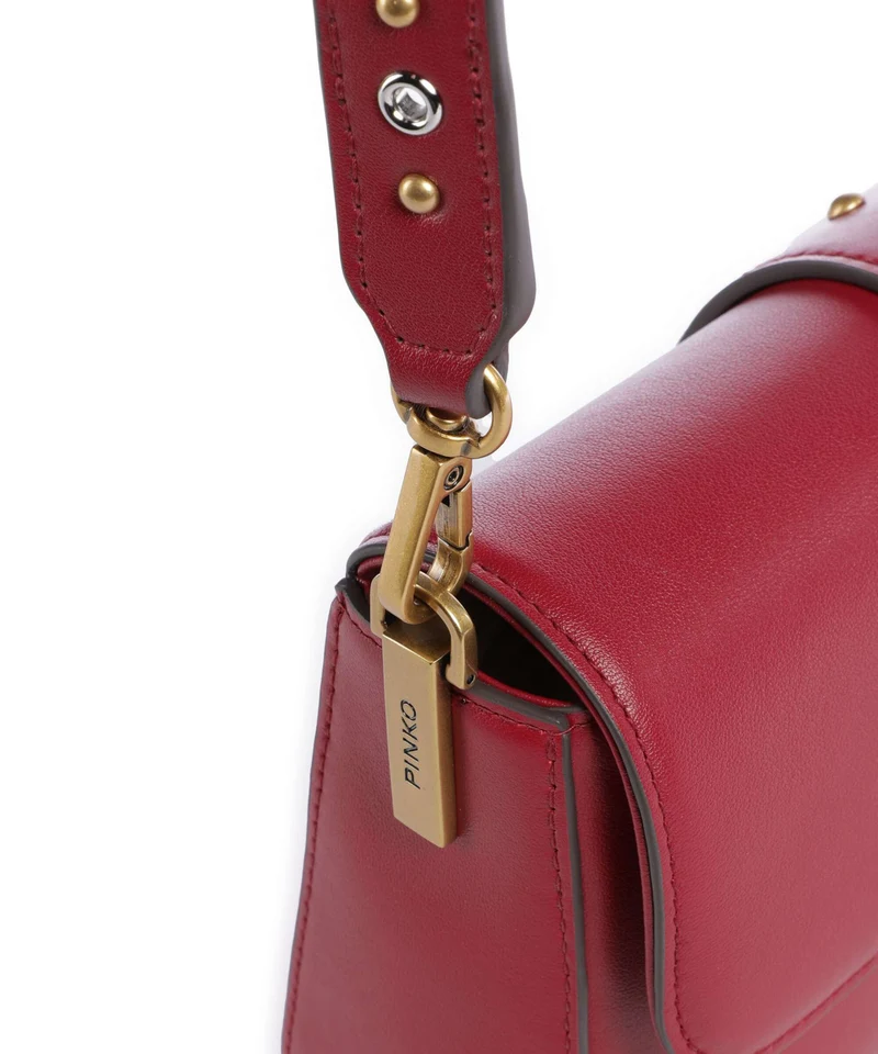Pinko Love One Mini Slouchy Charms Sac bandoulière rosso lampone/antique gold