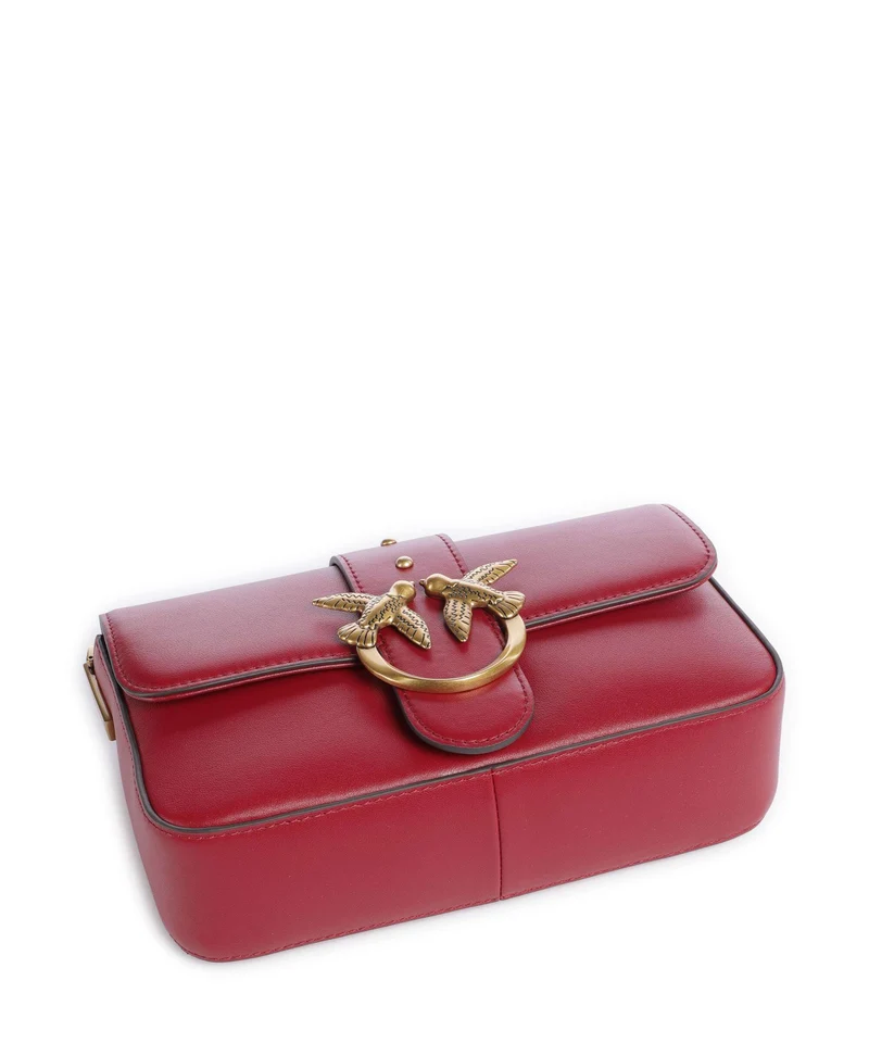 Pinko Love One Mini Slouchy Charms Sac bandoulière rosso lampone/antique gold