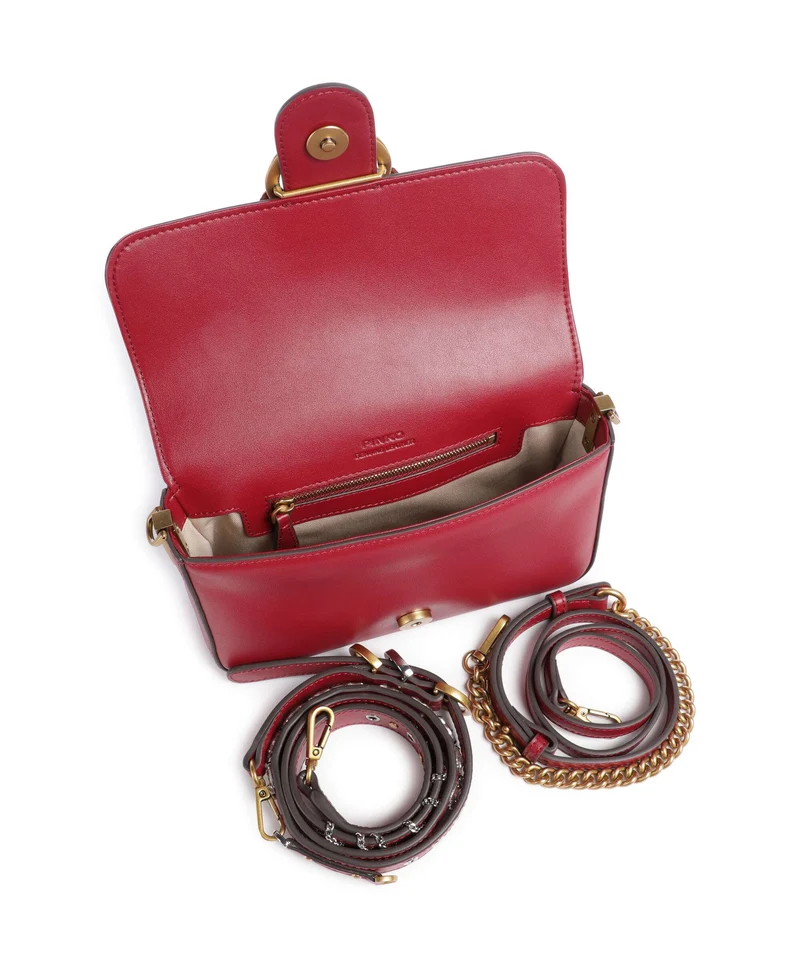 Pinko Love One Mini Slouchy Charms Sac bandoulière rosso lampone/antique gold