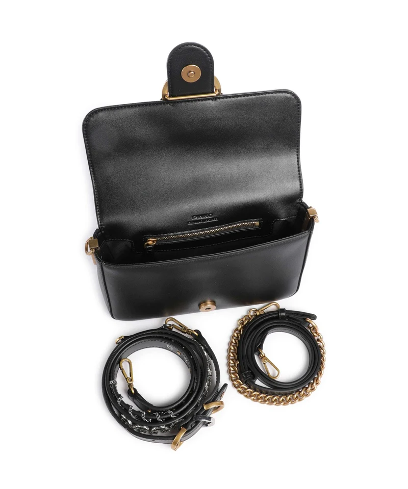 Pinko Love One Mini Slouchy Charms Sac bandoulière nero/antique gold