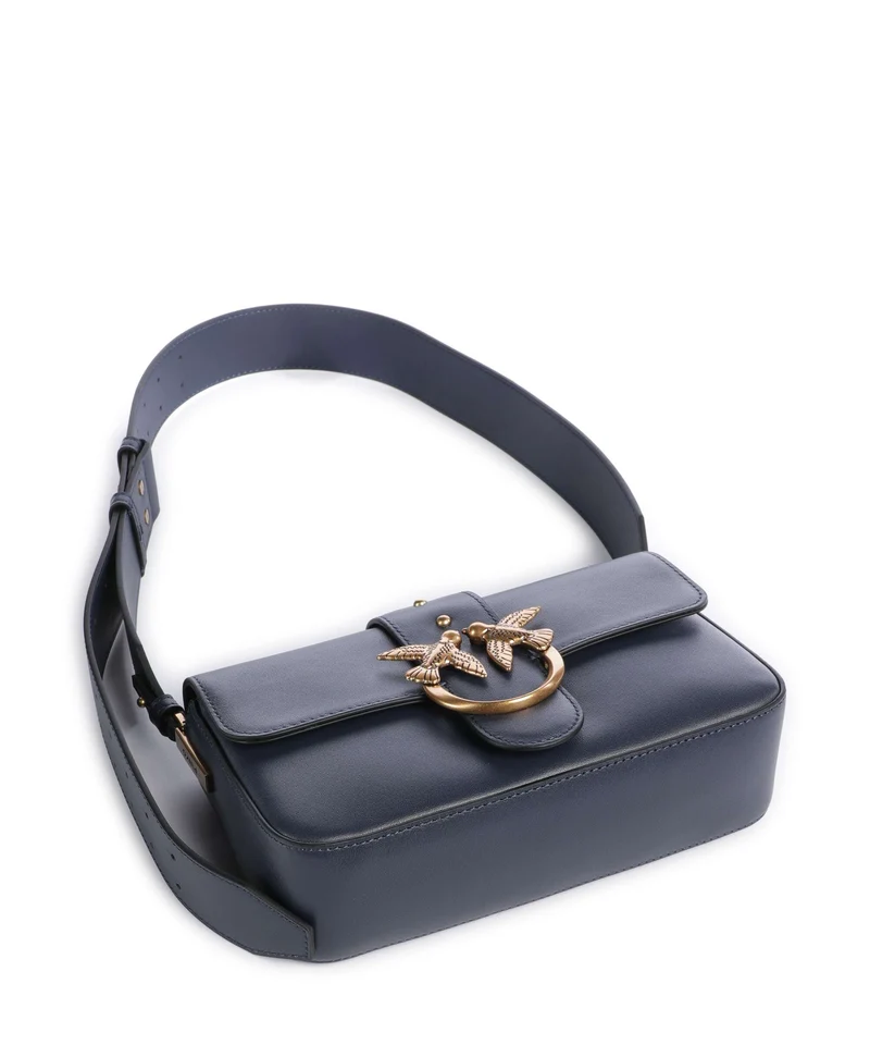 Pinko Love One Mini Slouchy Sac porté épaule blu indaco ombroso/antique gold