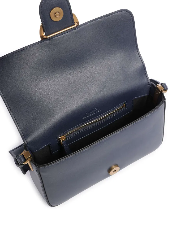 Pinko Love One Mini Slouchy Sac porté épaule blu indaco ombroso/antique gold