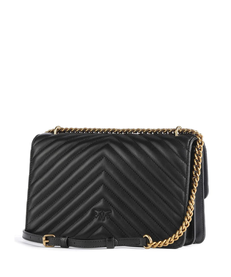 Pinko Love One Classic Sac porté épaule nero/antique gold