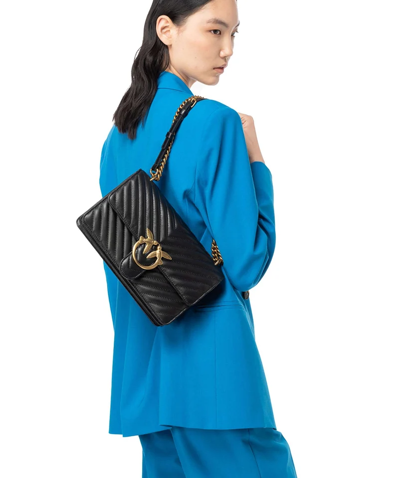 Pinko Love One Classic Sac porté épaule nero/antique gold