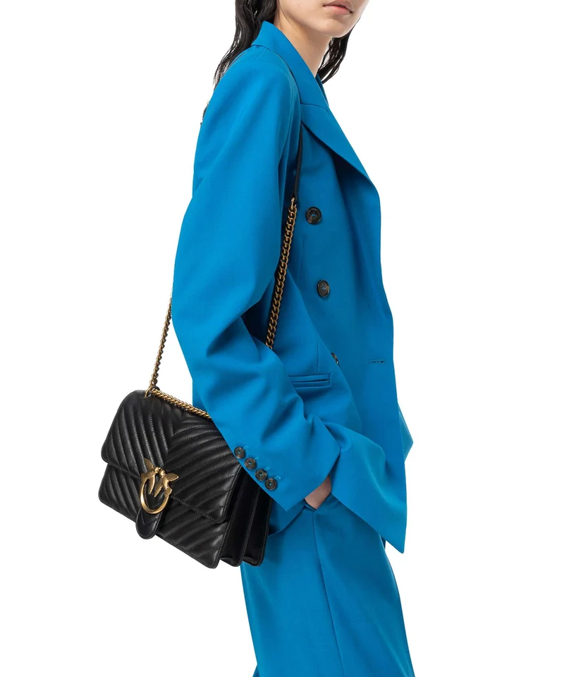 Pinko Love One Classic Sac porté épaule nero/antique gold