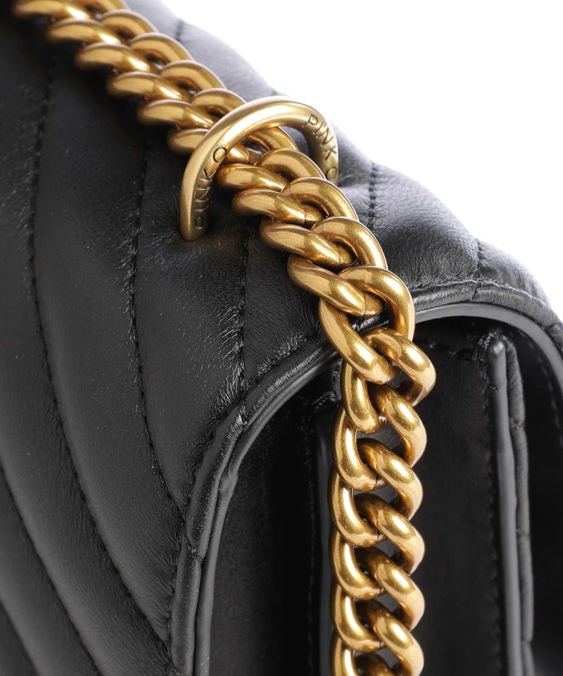 Pinko Love One Classic Sac porté épaule nero/antique gold