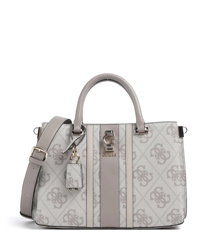 Guess Erenia Sac à main dark taupe logo