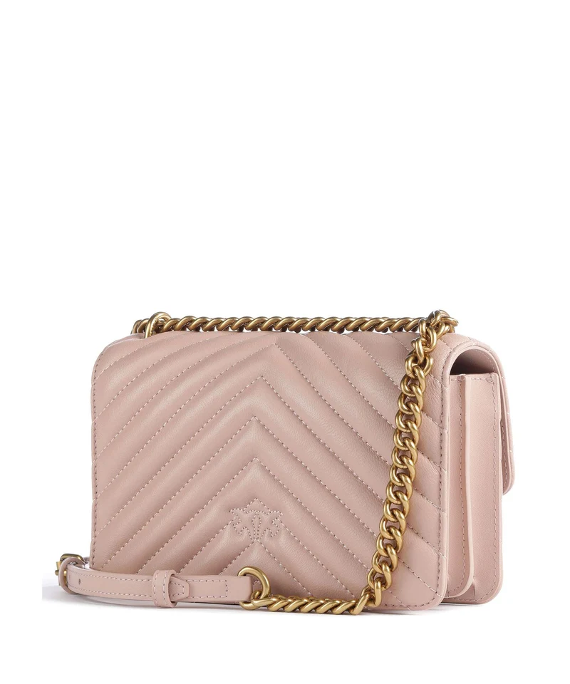 Pinko Love One Mini Sac porté épaule cipria/antique gold