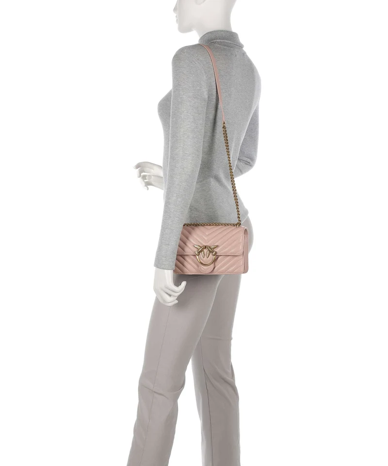 Pinko Love One Mini Sac porté épaule cipria/antique gold
