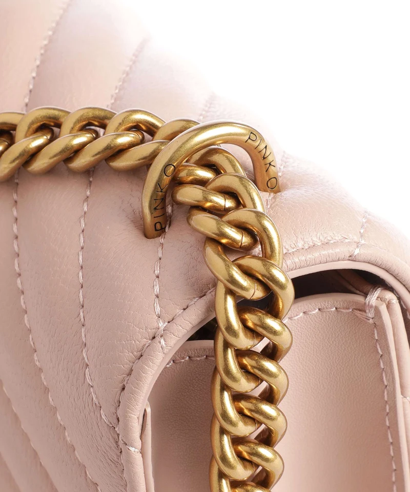 Pinko Love One Mini Sac porté épaule cipria/antique gold