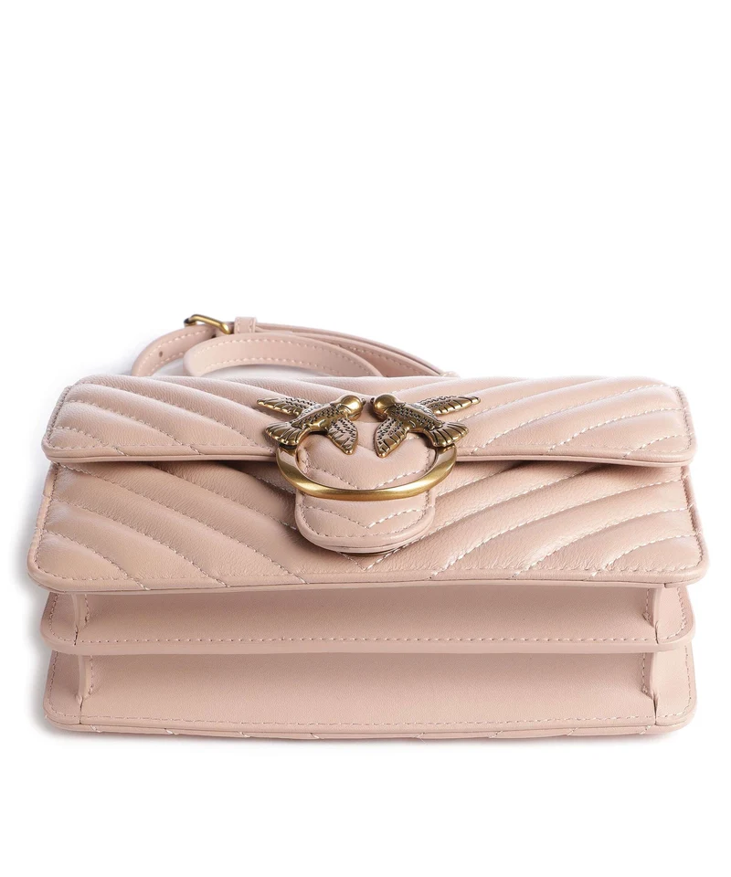 Pinko Love One Mini Sac porté épaule cipria/antique gold