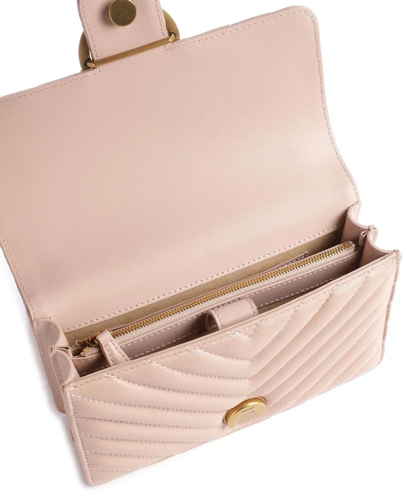 Pinko Love One Mini Sac porté épaule cipria/antique gold