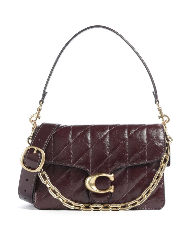 Coach Tabby Quilted Glazed Sac porté épaule black currant